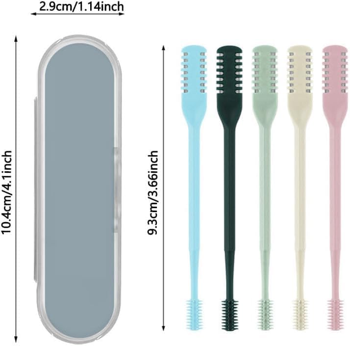 2024 New Double Sided Nose Hair Knife, 2-in-1 Nasal Hair Cutter, Nostril Hair Remover Tool, Portable Manual 360° Rotating Nose Hair Trimmer with Ear Picker for Women Men (5Pcs)