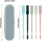 2024 New Double Sided Nose Hair Knife, 2-in-1 Nasal Hair Cutter, Nostril Hair Remover Tool, Portable Manual 360° Rotating Nose Hair Trimmer with Ear Picker for Women Men (5Pcs)