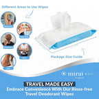 Mirai Clinical's Deodorizing Body Wipes for Women & Men - Cleansing & Refreshing Deodorant Wipes Women & Men Love - Fights Nonenal Body Odor - For Whole Body Usage - Unscented - 3 packs.
