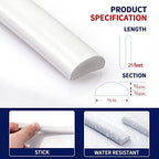 Art3dwallpanels 25 Ft Flexible Peel and Stick Trim Molding Decorative for Backsplash Tile Edge Border, Self-Adhesive Wall Trim Strips（White）