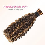 Boho Braids Human Hair Knotless Human Braiding Hair 18 Inch Water Wave Bulk Human Hair for Braiding Wet and Wavy No Weft 2 Bundles Human Hair Extensions (Water wave (4/27#) 18 Inch)