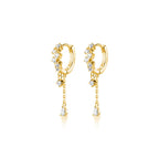 SLUYNZ 925 Sterling Silver CZ Hoop Earrings Dangle for Women Teens Girls Teardrop Huggie Earrings Drop Water Droplets Dangle Earrings Drop (B-Yellow)