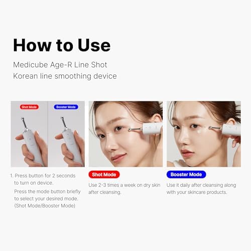 Medicube Age-R Line Shot - A Start of Effective Fine Lines Care Device for Smoothing Wrinkles Around Eyes, Lips, 11s, Neck, Plump Lips - Daily Anti-Aging Treament - Korean Skin Care