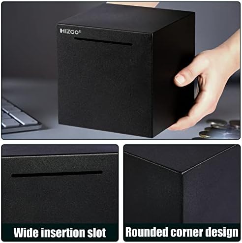 hizgo Adult Piggy Bank- Piggy Bank for Adults Must Break to Open -Stainless Steel Money Box-Metal Saving Box (5.9 inch)