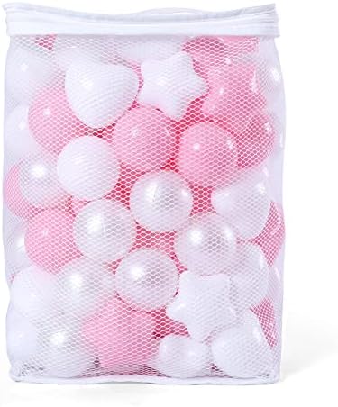 Pink Ball Pit Balls with Star Bals Heart Balls 100 - Crushproof Plasticballs for Babies Toddlers Kids Children for 1 2 3 4 5 Years Old,5 Colors,2.15inches