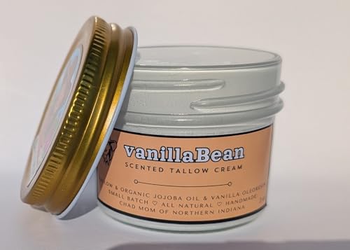 Vanilla Whipped Tallow Cream, vanillaBean by Chad Mom featuring Organic Jojoba Oil, 3oz