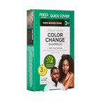 RED by Kiss Color Change Shampoo Gray Hair Cover Up Hair Dye Color for Men and Women 3 Pouches (3 PACK, Dark Brown)