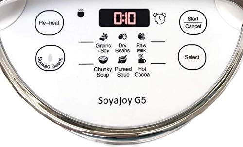 SoyaJoy G5 8in1 Milk Maker | Soy Milk, soaked or dry beans, Almond milk, quinoa milk, Nut Milk, Oat Milk, Cashew Milk | + Soups, Porridges, hot cocoa | Self-Cleaning | Raw Milk Program
