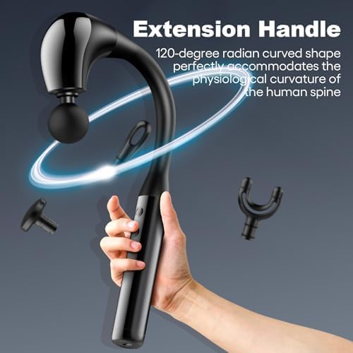 Fronnor Massage Gun with Extended Handle Revolutionary U-Shaped Back Massager for Pain Relief Deep Tissue Body Massager for Neck,Shoulder,Leg-Reach Every Muscle with Ease