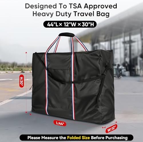 Rollator Travel Bag - Waterproof Wheelchair Bag for Folding Walker, Compact Wheelchair Transport Chair Portable Carry Case Cover for Car & Airplane TSA Traveling (44" Lx12 Wx30 H)