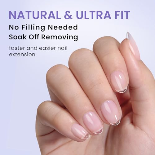 BTArtbox Half Matte Soft Gel Nail Tips - 320pcs Pre-Shaped Almond Nails, Full Cover Acrylic Fake Nails Medium, Clear Ultra Fit & Natural False Nails for Nail Extension, 16 Sizes