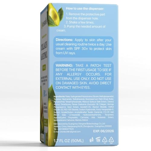 Face Moisturizer Collagen Cream, Anti Aging Face Cream with Retinol Hyaluronic Acid Vitamin B, Day & Night Anti-Wrinkle Moisturizing Cream for Women & Men, 1.7 Fl Oz