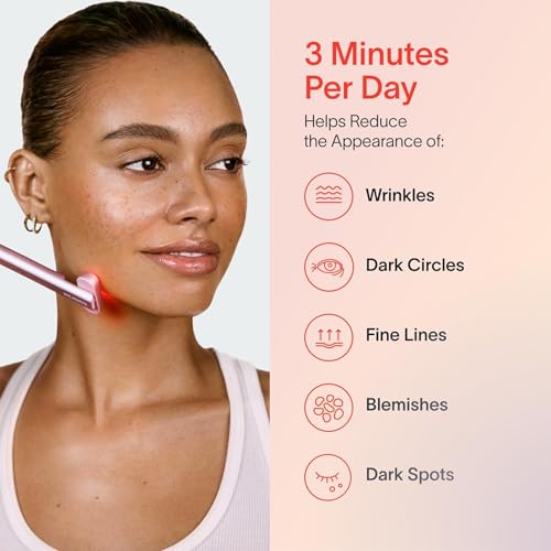 Solawave 4-in-1 Radiant Renewal Facial Wand & Skin Therapy Serum Bundle | Red Light Therapy for Face and Neck | Galvanic Skincare Wand & Massager | Anti-Aging Wrinkle Reduction | Solawave Original