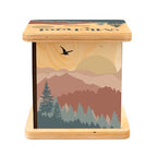 Wooden Piggy Bank for Kids and Adults, Personalized Gift Handmade in USA by BloomOwl, Custom Piggy Bank, Personalized Banks for Kids, Gifts for Baby Boys and Girls (Mountains)