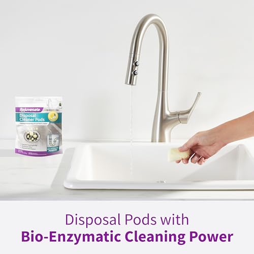 Rejuvenate Disposal Cleaner, 6 Pods, Lemon Scented Disposal And Pipe Cleaner Pods With Bio-Enzymatic Formula Help Break Down Leftover Food Waste And Remove Odors For A Clean, Fresh Disposal, 6 Pack