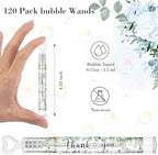 120 Count Wedding Mini Bubble for a Wedding Wands Bulk Heart Bubble Wand for Guests Send Off Party Supplies Valentine Anniversaries Celebration (Eucalyptus)