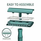Bambaw Men Safety Razor, Single Blade Razor for Men & Women, Plastic Free Metal Razor – Sea Green