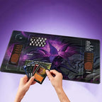 MTG Playmat Includes with 20 Damage Counters and Professional Storage Bag 24*14 and Edge-Locking Waterproof and Non-Slip Mat (Lotus 3)