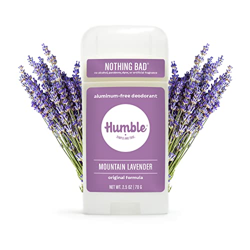HUMBLE BRANDS Original Formula Aluminum-free Deodorant. Long Lasting Odor Control with Baking Soda and Essential Oils, Full and Travel Size, Mountain Lavender