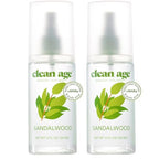 Aluminum Free Deodorant & Body Spray for Whole Body - Sandalwood 4oz (2 Pack) Clean Deodorant and Body Spray for Teen Boys and Girls - With AHA For Body Acne-Body Spray for Teens Formula