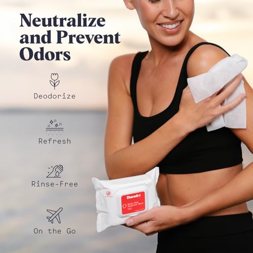 Whole-body Deodorant Wipes for Men & Women- Body Wet Wipes for Sweat & Odor Control, Use for On-the-Go Cleansing, Gym Sessions, Travel, or Rinse-Free Shower Alternative - Aqua Scent, Pack of 3
