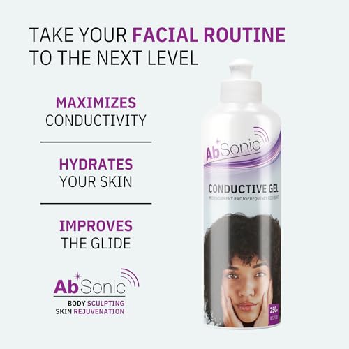 Absonic Conductive Gel for Facial Devices – Hydrating Microcurrent Gel for Face, Radiofrequency & Red Light Therapy – Nuface Primer Alternative – Smooth, Non-Sticky Formula – 8.5 oz - 1-Pack