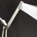 Luxury Spa: Brushed Nickel Hand Held Shower Head, 1.1 inch High Pressue Handheld Showerhead with Extra-Long Stainless Steel Hose, Experience MAXX Comfort and Elegance (Brushed Nickel)