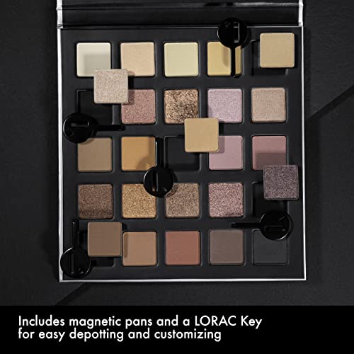 LORAC PRO Matte & Shimmer Eyeshadow Palette, Metallic High Pigmented, Mirror Compact