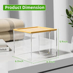 VITVITI Disposable Face Towel Holder Box, Acrylic Facial Towel Container for XL Clean Skin Club, Large Disposable Face Towel Storage with Bamboo Lid, for Bathroom, Vanity Makeup, Clear
