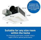 Panasonic FV-0511VFL1 WhisperFit DC Retrofit Ventilation Fan with Light, Dimmable LED Light and Nightlight, 50, 80 or 110 CFM, Quiet Energy Star Certified Energy-Saving Ceiling Mount Fan