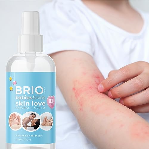 BRIOTECH Babies & Kids Skin Love, Soothing Hypochlorous Acid Spray, Pure HOCl for Sensitive Skin, Calm Redness & Bumps, Support Against Diaper Irritation, Gentle & Vegan, 4 fl oz