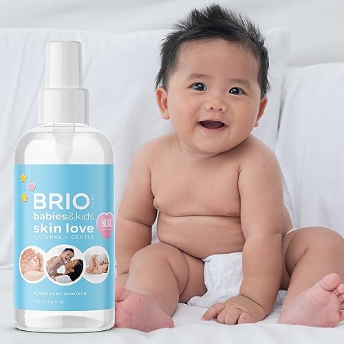 BRIOTECH Babies & Kids Skin Love, Soothing Hypochlorous Acid Spray, Pure HOCl for Sensitive Skin, Calm Redness & Bumps, Support Against Diaper Irritation, Gentle & Vegan, 4 fl oz