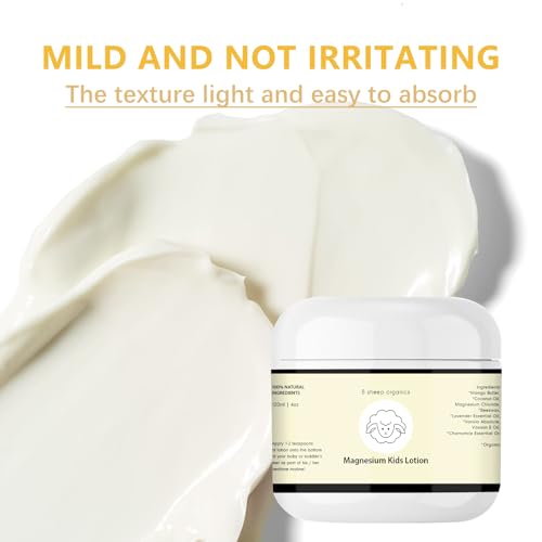 8 Sheep Organics Magnesium Cream,Magnesium Lotion for Sleep Kids,Topical Magnesium Cream Helps Kids Stay Calm at Bedtime and During The Night