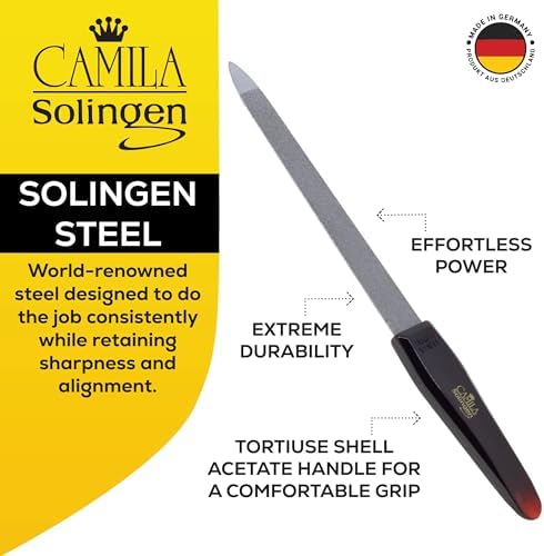 CS18 Sapphire Metal Nail File for Natural Nails Fingernail and Toenail Care, 7" Double Sided Coarse and Fine for Manicure and Pedicure