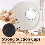 Magnifying Mirror, 10X & 20X & 30X Set, Magnified Mirror 3.5" with Two Suction Cups, Travel Magnifying Mirror Set Comes with Portable Storage Bag, Compact Small Magnifying Mirror for Travel(Black)