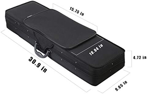 FINO 4/4 Full Size Violin Case Professional Oblong Violin Hard Case with Built-in Hygrometer,Super Lightweight Portable Carrying Bag Slip-On Cover with Backpack Straps,Black