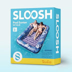 SLOOSH Inflatable Tanning Pool Lounger Float, 85" x 57" Extra Large Pool Floats Adult with Pillow, 4 in 1 Suntan Tub Raft Floatie,Sunbathing Bed Lounge for Water Blow Up Ball Pit, XL-Dark Blue