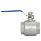 Megairon 316 Stainless Steel 1/8"~3" Full Port Ball Valve with Blue Vinyl Handle, NPT Female x Female Thread,1000 WOG (2-1/2")