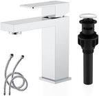 KENES Chrome Bathroom Faucet Single Handle Bathroom Sink Faucet Lavatory Vanity Faucet with Pop Up Drain & Water Supply Lines LJ-9031-5