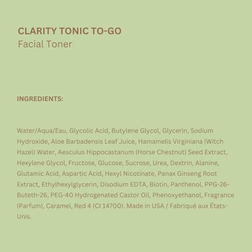 Pixi Clarity Tonic to-Go, Exfoliating & Clarifying g Pads, Infused with Salicylic Acid for Clearer Skin, Alcohol-Free Daily Purifying Toner On The Go, 60 Pads