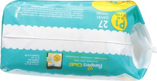 Pampers Swaddlers Diapers Preemie - Size P1, 27 Count, Ultra Soft Disposable Baby Diapers (Pack of 4)