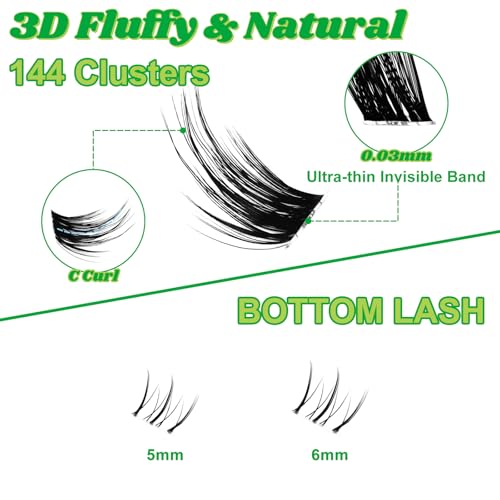 Fox Lash Clusters Cat Eye Lashes D Curl 8-18mm DIY Lash Extension 0.3mm Wispy Individual Cluster Eyelash Extensions, Fairy Fox-1