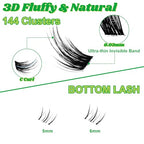 Fox Lash Clusters Cat Eye Lashes D Curl 8-18mm DIY Lash Extension 0.3mm Wispy Individual Cluster Eyelash Extensions, Fairy Fox-1