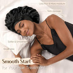 YANIBEST Satin Bonnet Silk Bonnet for Sleeping Double Layer Ajustable Satin Bonnet for Women Men for Curly Natural Hair with Tie Band