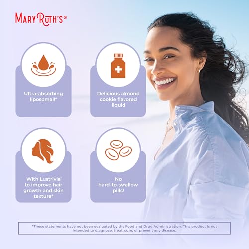 MaryRuth Organics Women's Hair Growth MAX Liposomal | with Lustriva® Biotin 10000mcg Pumpkin Seed Oil| Thicker Hair | Hair Care | Wrinkles, Fine Lines, Skin Care | Ages 18 | 15.22 Fl Oz