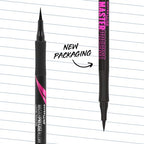 Maybelline Eyestudio Master Precise All Day Waterproof Liquid Eyeliner Makeup, Matte Black, 1 Count (Packaging May Vary)