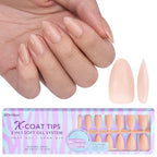 BTArtbox Short Almond Gel Nail Tips - Soft Gel XCOATTIPS Natural Press On Nails, Pre-colored Gel Nails Full Cover Fake Nails Nude for for Daily Nail Art