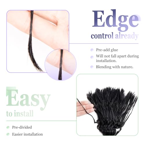 Pre-Divided Human Braiding Hair for Boho Braids Water Deep Wave Human Hair Bulk for Braiding Curly Human Hair for Boho Locs Boho Crochet Braids Human Hair Extensions (1B, 22"-160Strands)