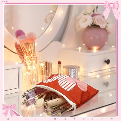 Kacctyen 20 Pack Valentine's Day Gift Makeup Bags for Women Bulk Pink Red Conversation Heart Makeup Bags 10 Style Galentines Favors Zipper Pouch Valentine Gifts for Coworkers Girlfriend Friends Wife