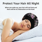 5 Pack Satin Bonnet Silk Bonnet for Sleeping Women, Hair Sleep Bonnets for Women, Wide Soft Band Large Sleep Cap for Curly Hair Braids